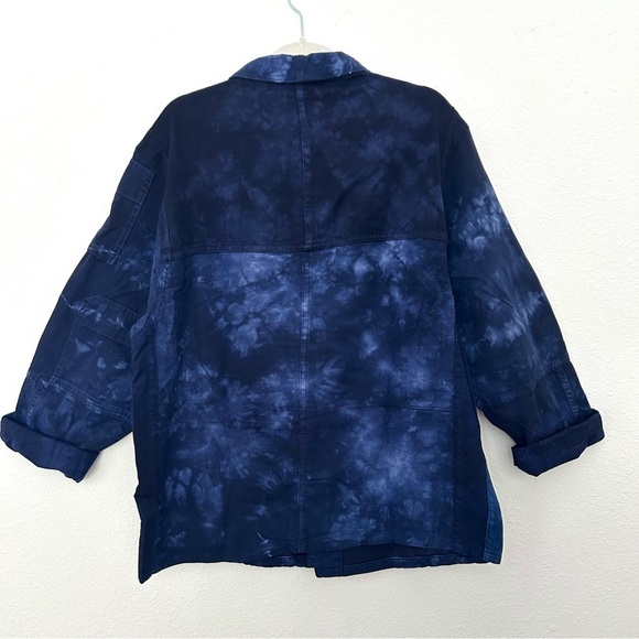 Barn Chore Coat NEW One-of-a-Kind Utility Jacket Over-Dyed Blue Size Large - Picture 8 of 16